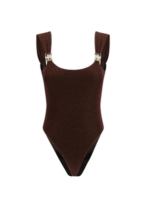 Oséree ring-detail swimsuit - Brown