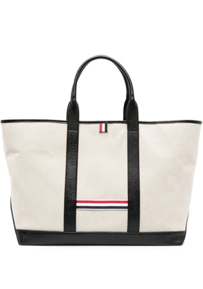Thom Browne medium RWB-stripe tote bag - Neutrals