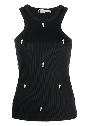 Stella McCartney pearl-embellished ribbed tank top - Black