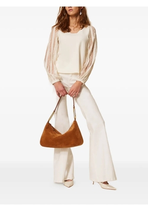 TWINSET lace-sleeves blouse - Neutrals