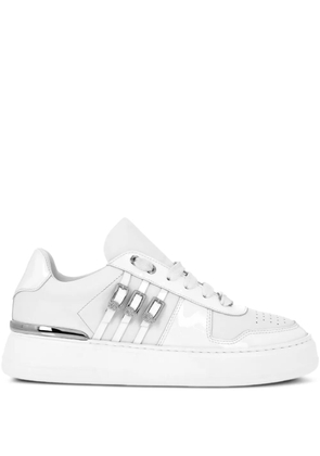 Philipp Plein crystal-buckled sneakers - White