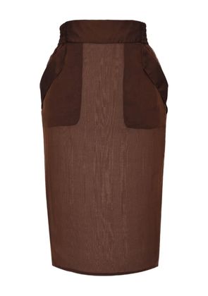 Saint Laurent sheer pocket skirt - Brown
