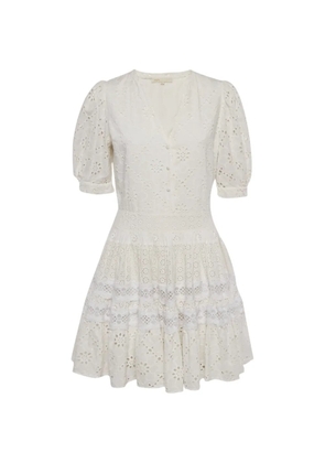 Maje broderie anglaise lace mini dress - White
