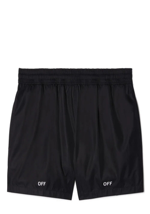 Off-White logo-print swim shorts - Black