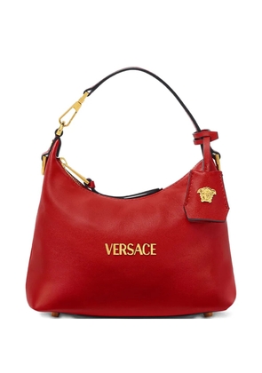 Versace Tag logo-plaque leather shoulder bag - Red