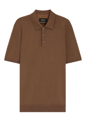 BOSS textured polo shirt - Brown