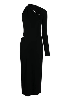 Versace one-shoulder cut-out midi dress - Black