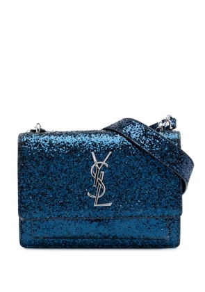 Saint Laurent Pre-Owned 2016 Small Glittered Leather Monogram Sunset crossbody bag - Blue