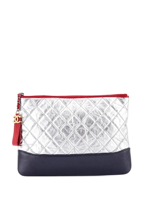 CHANEL Pre-Owned Gabrielle O Case Quilted Aged Calfskin Medium clutch bag - Blue