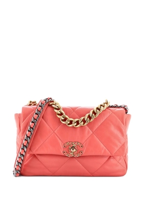 CHANEL Pre-Owned 19 Flap Bag Quilted Leather Medium crossbody bag - Pink