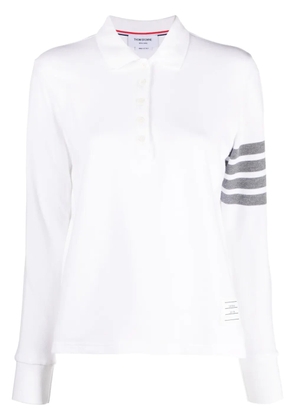 Thom Browne 4-Bar long-sleeved polo shirt - White