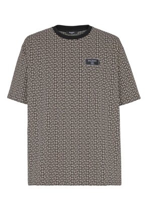 Balmain monogram-jacquard T-shirt - Black
