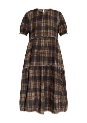 R13 tiered check dress - Brown