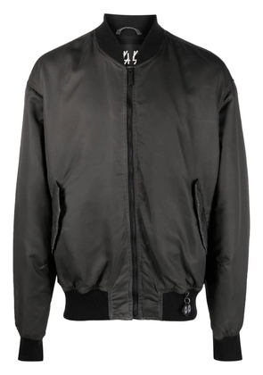 44 LABEL GROUP flame logo-print bomber jacket - Grey