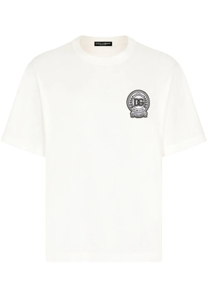 Dolce & Gabbana DG-embroidered cotton T-shirt - White