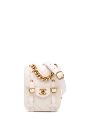 CHANEL Pre-Owned 2021-2024 Mini Aged Calfskin City School Flap satchel - White