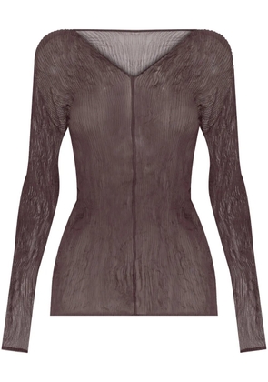 Issey Miyake chiffon top - Brown