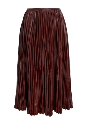 Proenza Schouler White Label Rosalyn pleated leather midi dress - Red