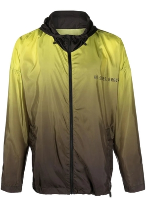 44 LABEL GROUP logo-print zip-up hooded jacket - Black