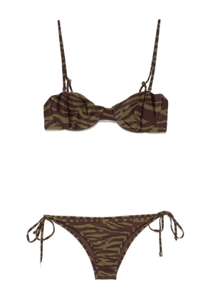 The Attico zebra-print bikini - Green