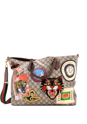 Gucci Pre-Owned Courrier Convertible Soft Open GG Coated Canvas with Applique Large tote bag - Brown