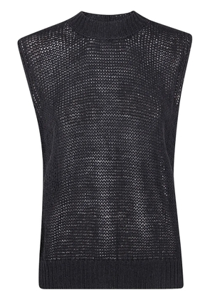 Nuur open-knit top - Black