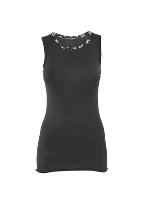 Dolce & Gabbana Pre-Owned floral-trim jersey top - Black