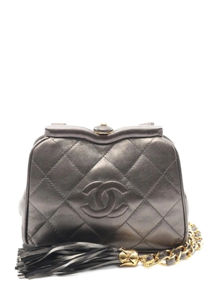 CHANEL Pre-Owned 1989-1991 matelassé chain shoulder bag - Grey
