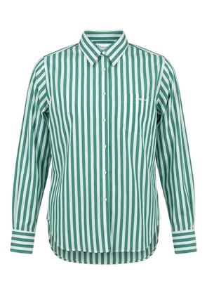 Hunza G embroidered striped shirt - Green