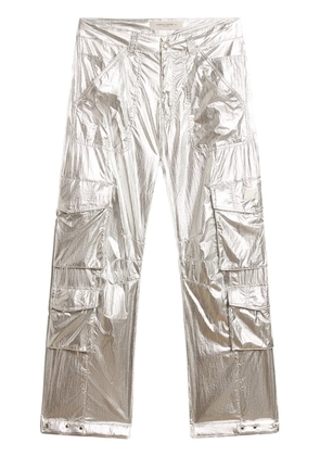 Golden Goose cargo pants in silver technical fabric