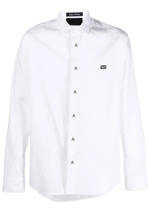 Philipp Plein chest logo-plaque detail shirt - White