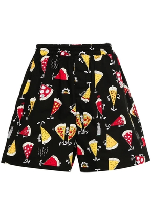 Junya Watanabe MAN cartoon-print cotton shorts - Black