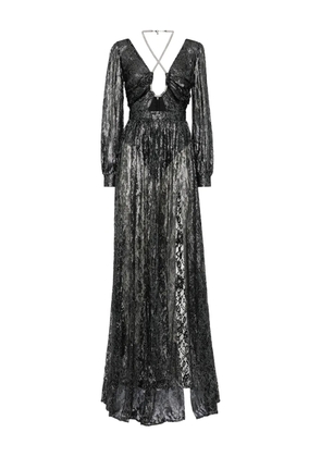 Philipp Plein crystal lace maxi dress - Black