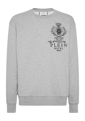 Philipp Plein crest-embellished cotton sweatshirt - Grey