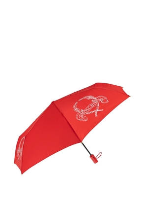 Moschino logo-motif umbrella - Red