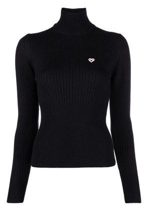 Casablanca logo-plaque ribbed jumper - Black