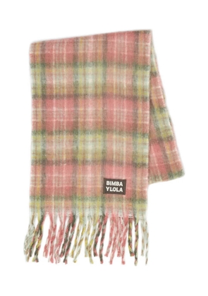 Bimba y Lola plaid fringed scarf - Pink