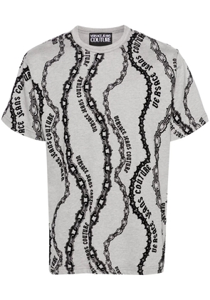 Versace Jeans Couture flocked-print cotton T-shirt - Grey