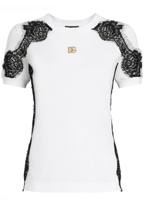 Dolce & Gabbana DNA lace-detailed T-shirt - White