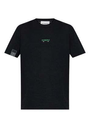 Iceberg logo-embroidered cotton T-shirt - Black
