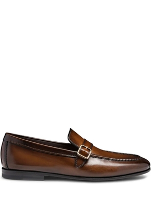 Santoni buckled leather loafers - Brown