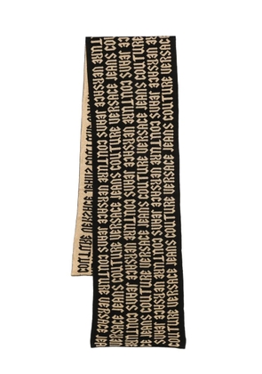 Versace Jeans Couture intarsia-logo scarf - Black