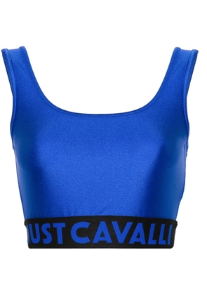 Just Cavalli logo-underband crop top - Blue
