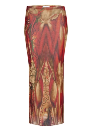 Jean Paul Gaultier Écorche skirt - Red