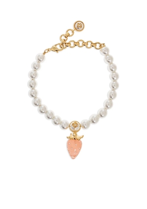 Casablanca strawberry charm beaded bracelet - White