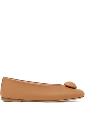 Fabiana Filippi appliqué ballet flats - Brown