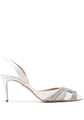 Aquazzura Gatsby 75mm slingback pumps - White