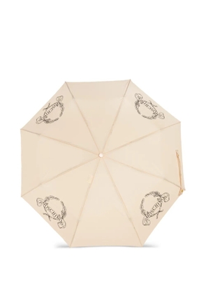 Moschino logo-print umbrella - Neutrals