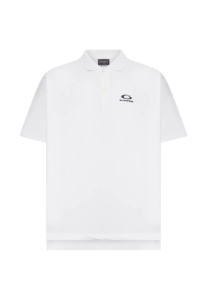 Balenciaga logo-embroidered pique polo shirt - White