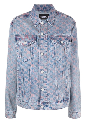 Karl Lagerfeld monogram-print denim jacket - Blue